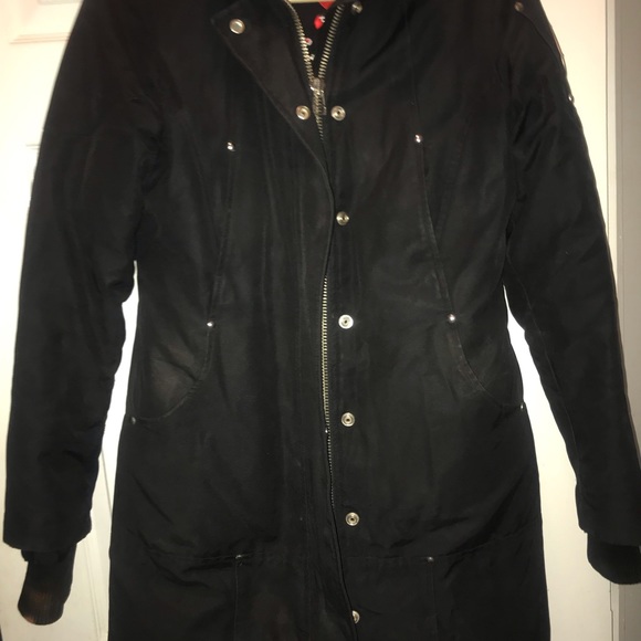 Moose Knuckles Women's Down filled Parka Black On Black Small Rare - Picture 11 of 14
